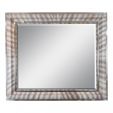 Large rectangular snakeskin and chrome mirror